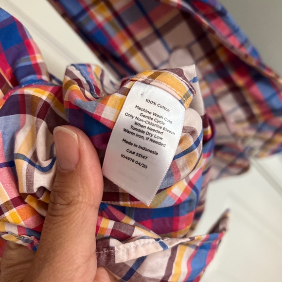 Talbots button down shirt womens size large long sleeve plaid 100% Cotton button - Picture 4 of 5